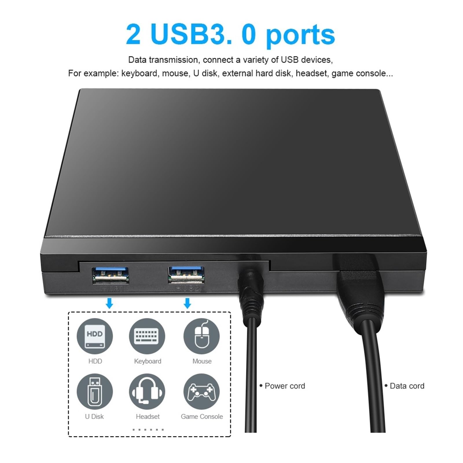 Unidad Óptica Externa De CD/DVD USB 3.0 Reproductor Grabadora DVD con Puertos Lector Tarjetas For PC Y Portátil Compacto Y PequeñO