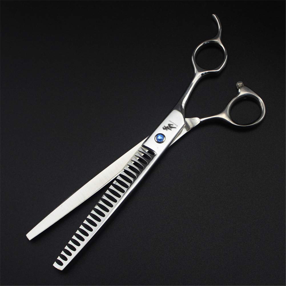 DESAV Persone per Cani da Pet Forbici 5Pcs Set, 8.0 Pollici Professional Straight Curved Shears Sheasors Fishbone Forbici Dente, Trimming dei Capelli Strumenti per Lo Styling