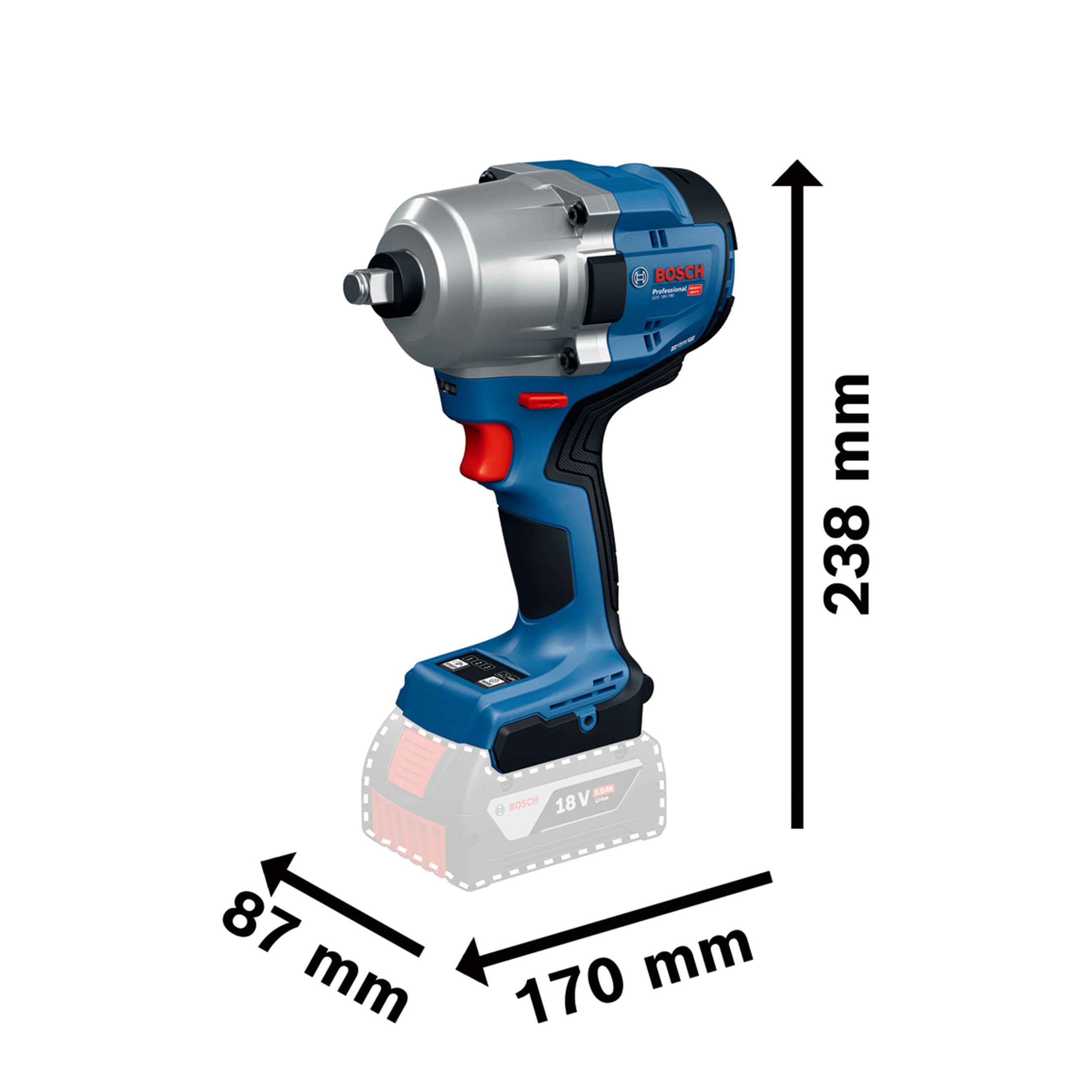 Bosch Professional 18V System Avvitatore a massa battente a batteria GDS 18V-780 (incl. L-BOXX)