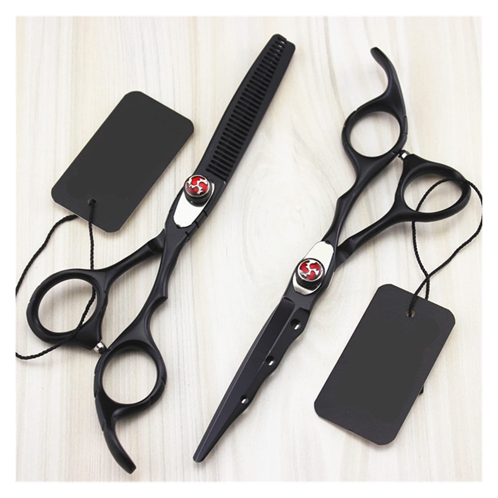 CrEev Schere zum Haarschneiden, 6-Zoll-Friseurschere, Schönheitsschere, Friseursalon, Flache Schere, Friseurschere, Effilierschere, Haarschneideset (Farbe: Effilierschere) (Effilierschere B)