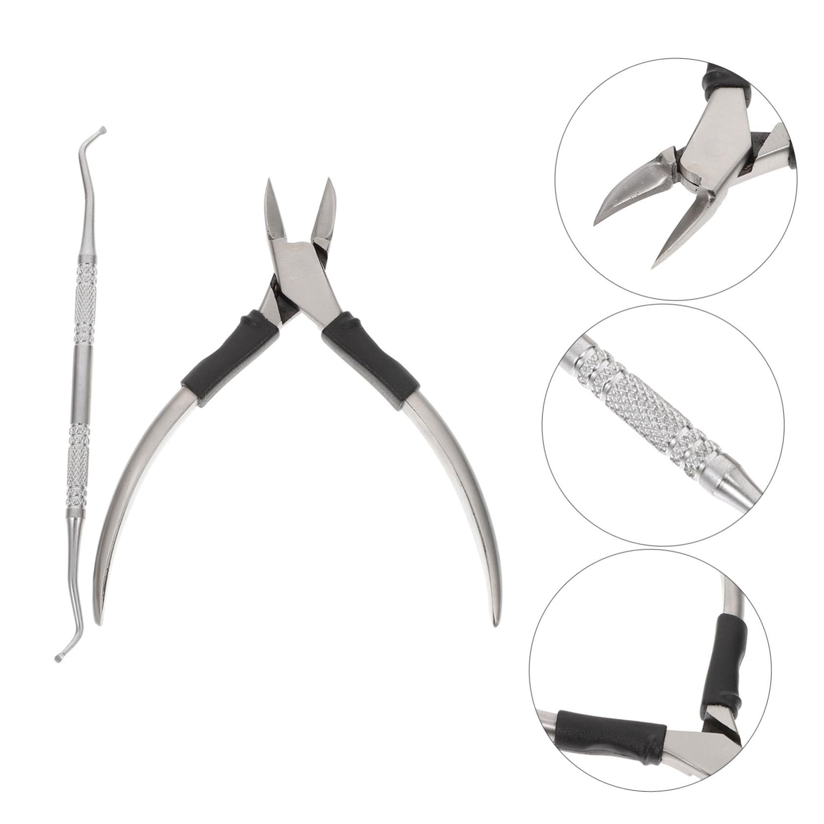 Healeved 3sets Forbici Per Unghie Acciaio Inossidabile e Silicone Tronchesi Per Cuticole e Unghie Spesse Strumenti Per Manicure e Pedicure Design Ergonomico e Affilato e Incarnite
