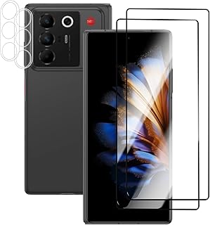 【2枚強化ガラス+6枚レンズ保護】ZTE Nubia Fold 5G 用 ガラスフィルム 強化ガラス 保護フィルム レンズフィルム SpinoArmor 指紋防止 硬度9H 耐衝撃 飛散防止 自動吸着 気泡ゼロ ラウンドエッジ加工 超薄 超高質感 貼り付け簡単 ZTE Nubia Fold 5G 対応