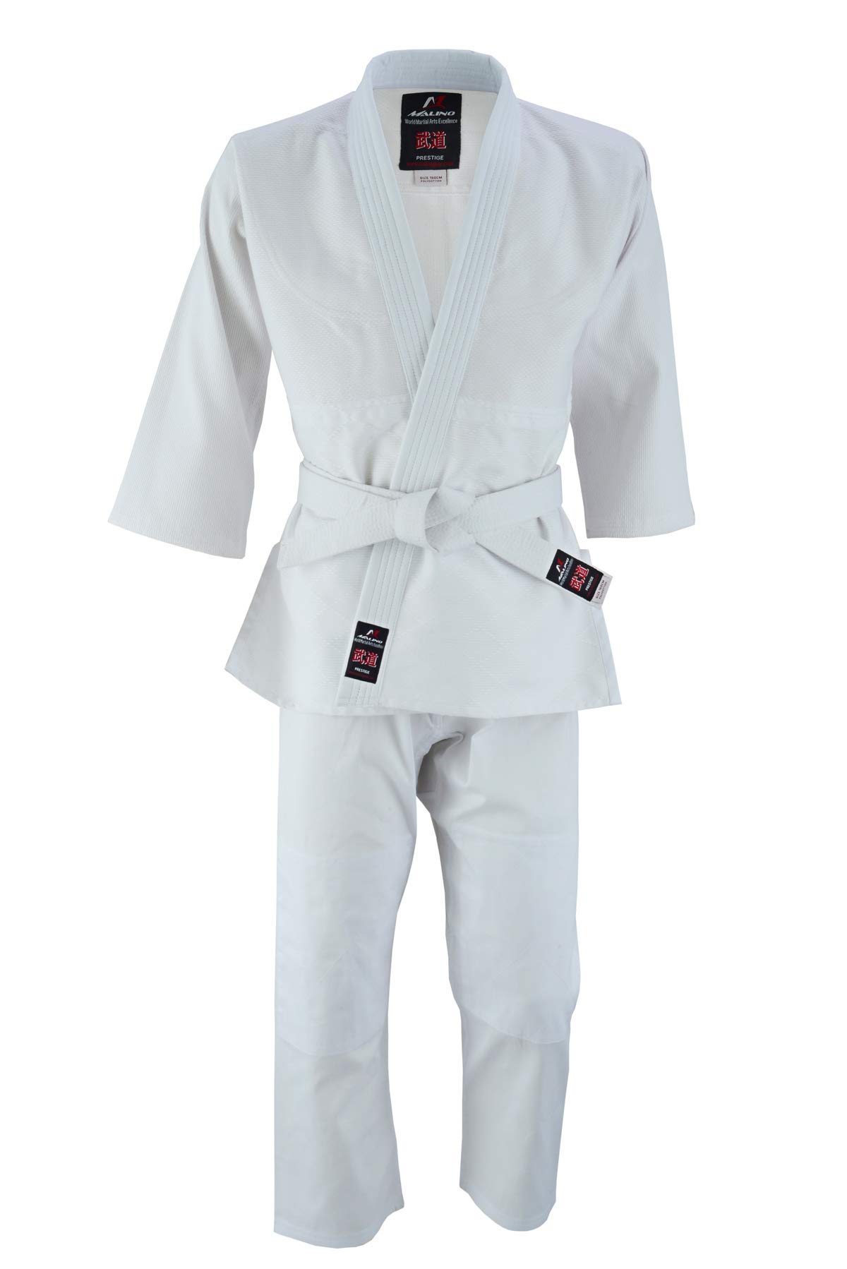 Malino Traje de Judo Gi para niños Uniforme de Poli-algodón 350Gsm Color Blanco tamaño 2/150
