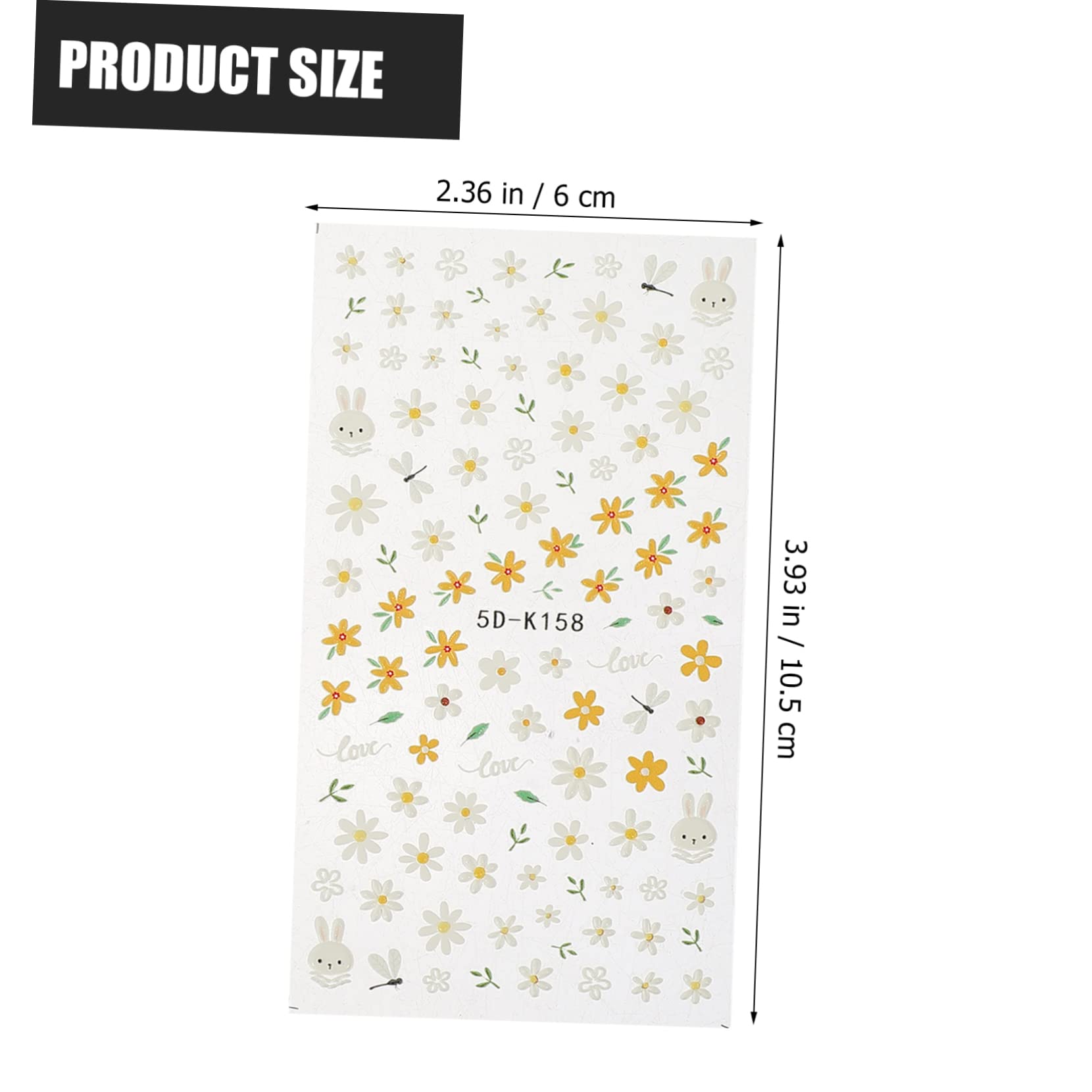 SHERCHPRY 5 Set Adesivi Per Unghie Con Floreali Decorazioni Per Nail Art Adesivi Per Manicure Per Feste E Speciali 3 Pezzi*5