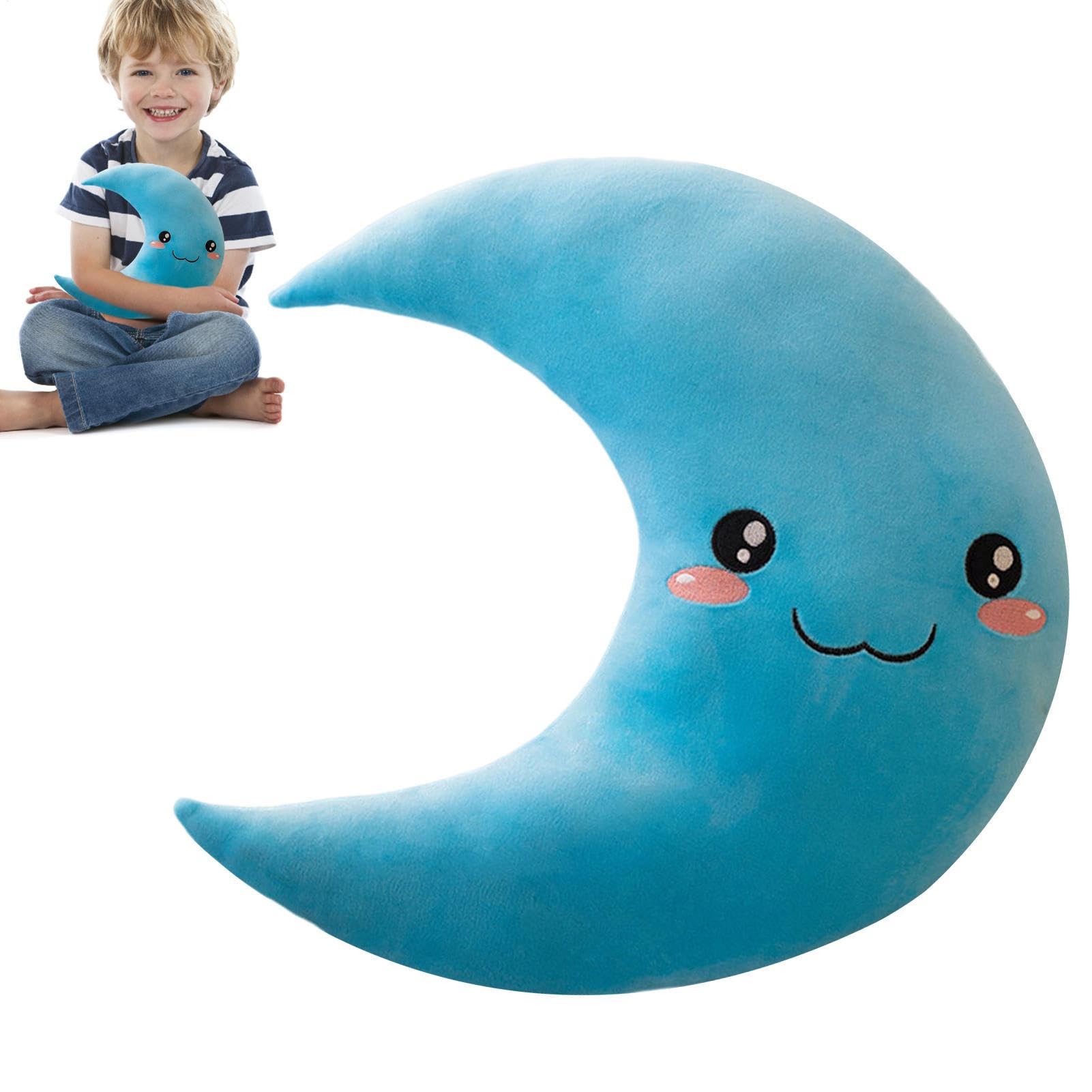 Almohada en forma de luna, cojín de peluche suave, almohada de 9.84 pulgadas con función de felpa, accesorio de decoración de guardería, cama con diseño auténtico, regalo para niños para habitación y — view 12