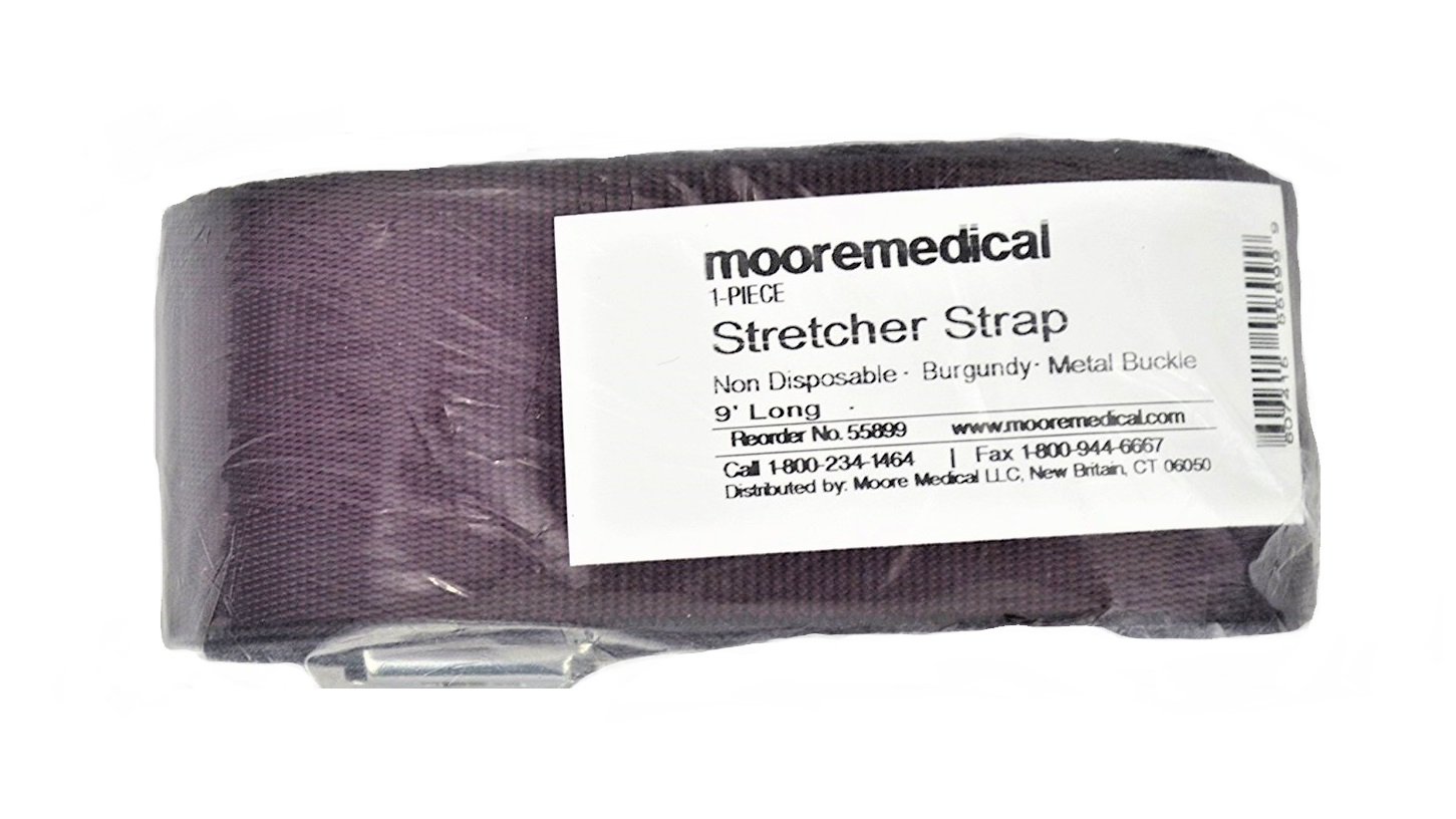 Moore Medical Stretcher/backboard Straps One-piece Nylon 9' Regular Clip - Each
