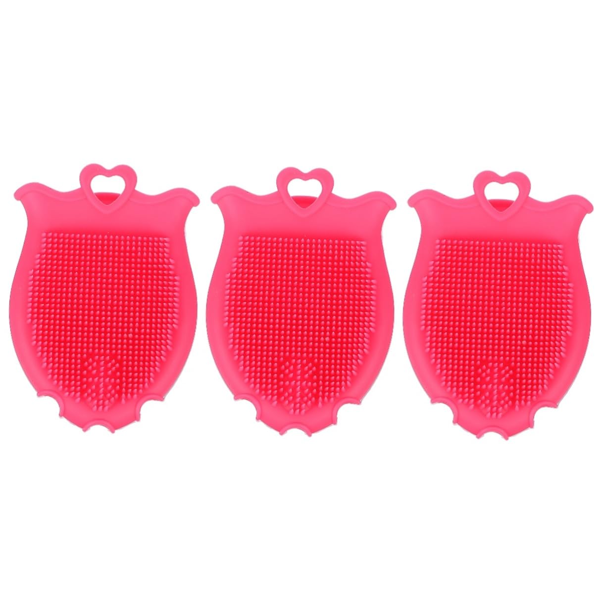 VINTORKY 3pcs Cradle Cap Brush for Kids Soft Bristle Silicone Shower Brush Gentle Scalp Massager for Toddlers