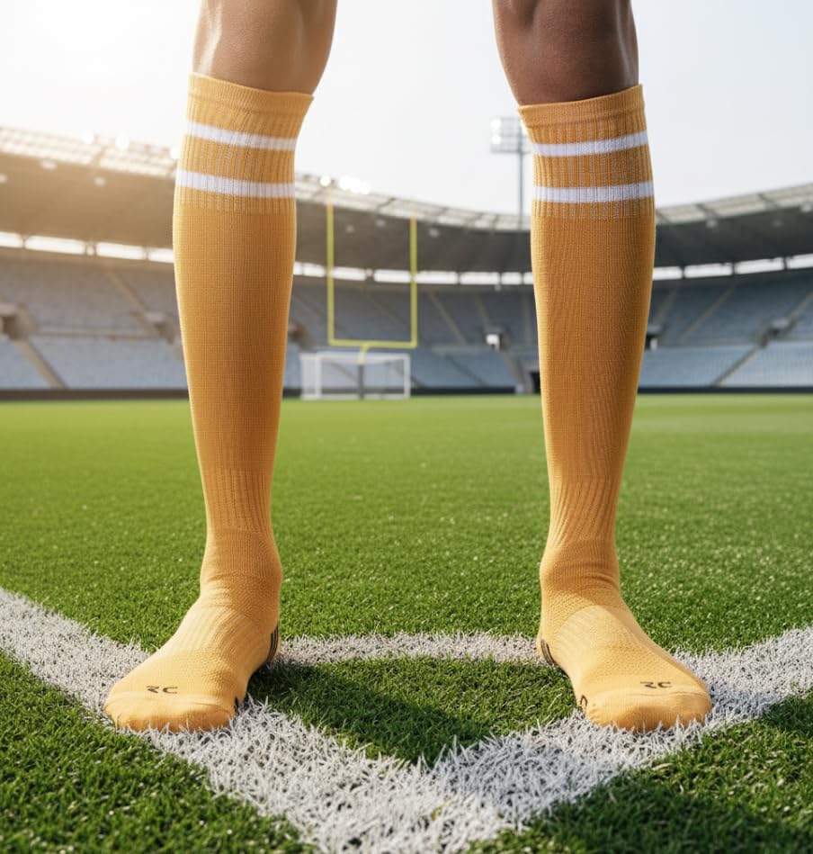 Image of RC. ROYAL CLASS Football Socks -Knee High Unisex, Cushioned Sole, Hi-Performance, Soft & Breathable,Ventilated,Moisture Wicking,Anti-Odour,Football /Soccer Socks For Kids to Adults-Pack of 1 Pair