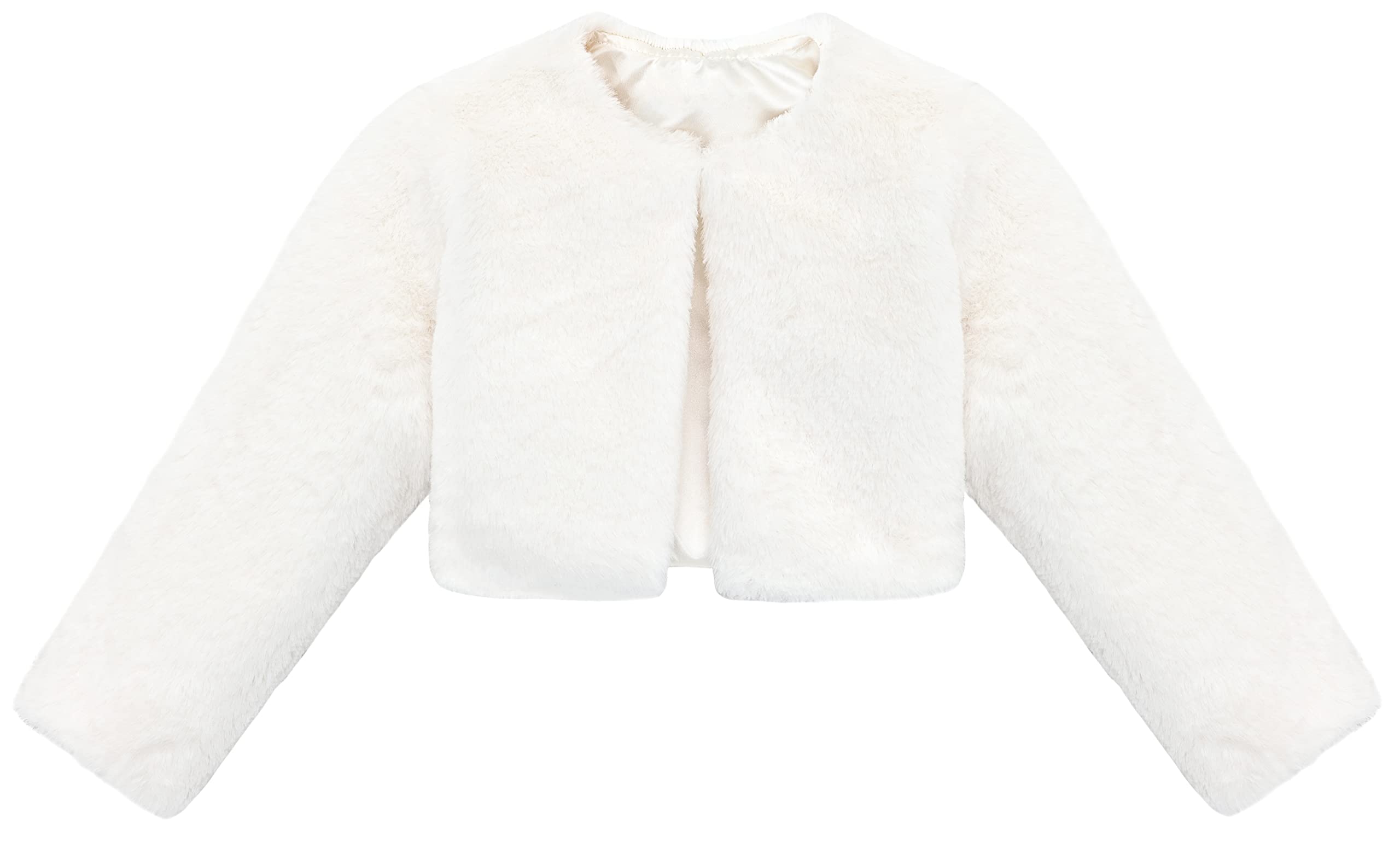 Lilax Girls Cozy Faux Fur Long Sleeve Crew Neck Dress Coat