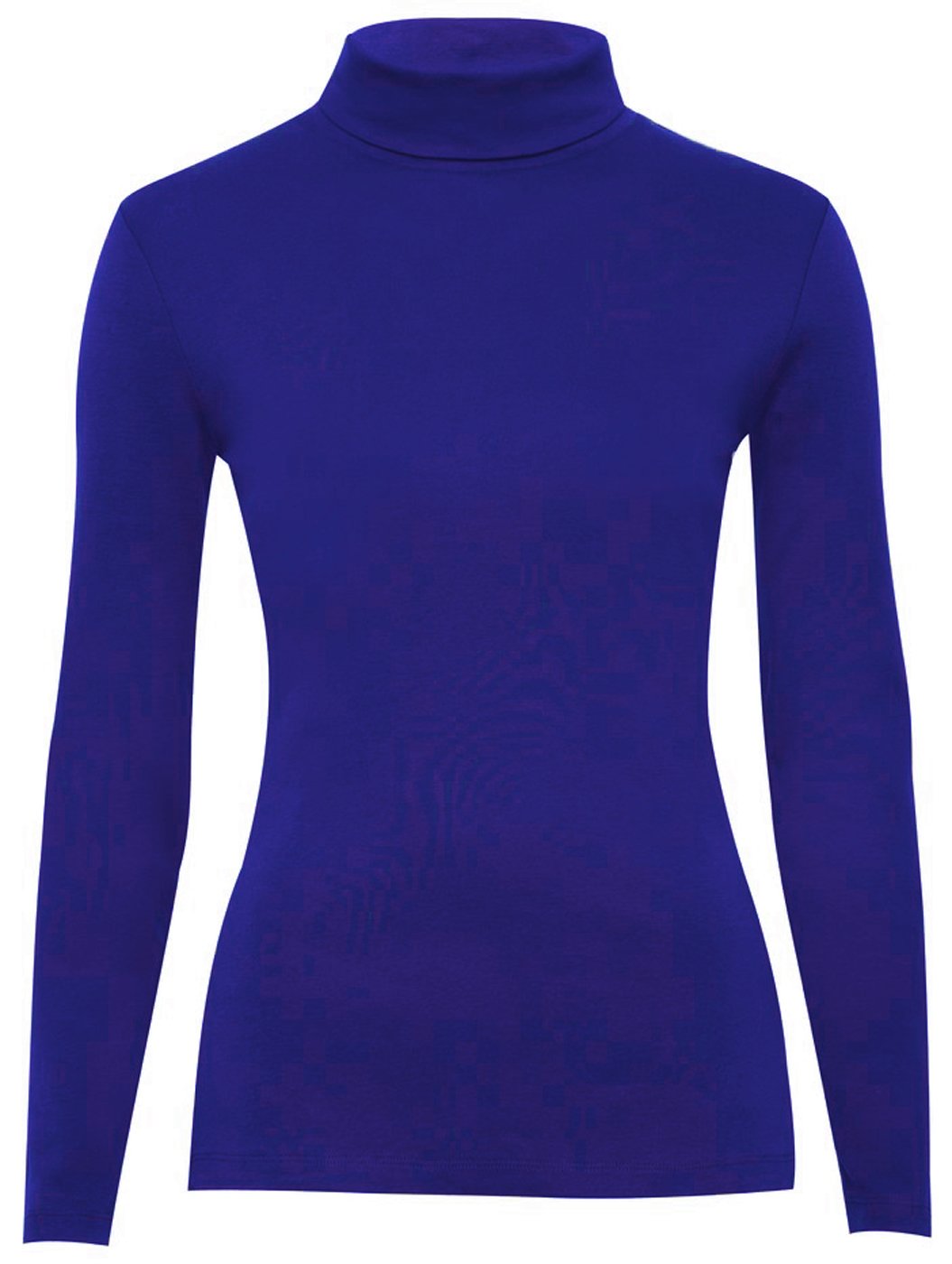 Fashion ValleyWomens Plain Long Sleeve Turtle Polo Neck Top Ladies Roll Neck Top Jumper 8-26 UK L/XL 16-18 Royal Blue