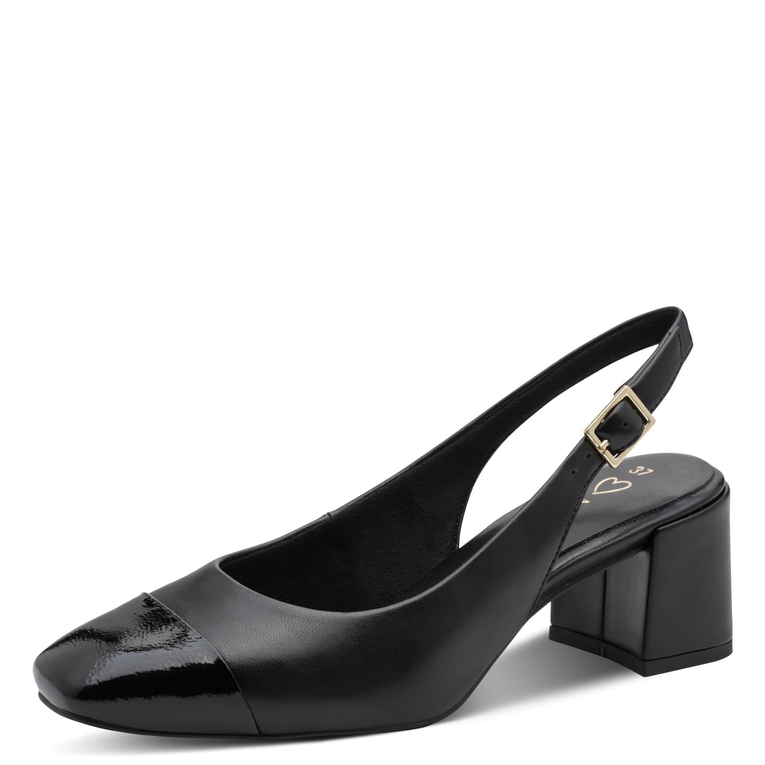 MARCO TOZZI Women Pumps Soft Feel Me Footbed Soft Lining Fashionable, Black (Black Comb), 4.5 UK