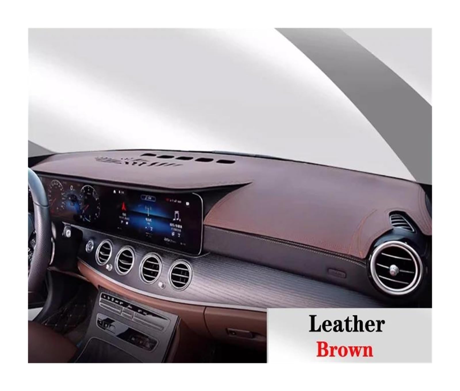 Tapis Tableau Bord intérieur Voiture Tapis Tableau Bord en Cuir PU pour Toyota pour Camry 7e 2012-2016 Pare-Soleil Anti-UV Accessoires Voiture(Brown RHD)