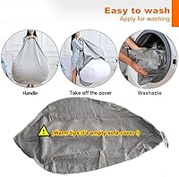 Vista 4 de SXBCyan Funda para puf, funda grande de lino y algodón para sillas, fundas de sofá para sillas, puff relax (color azul rey, tamaño: M - 27.6 in)