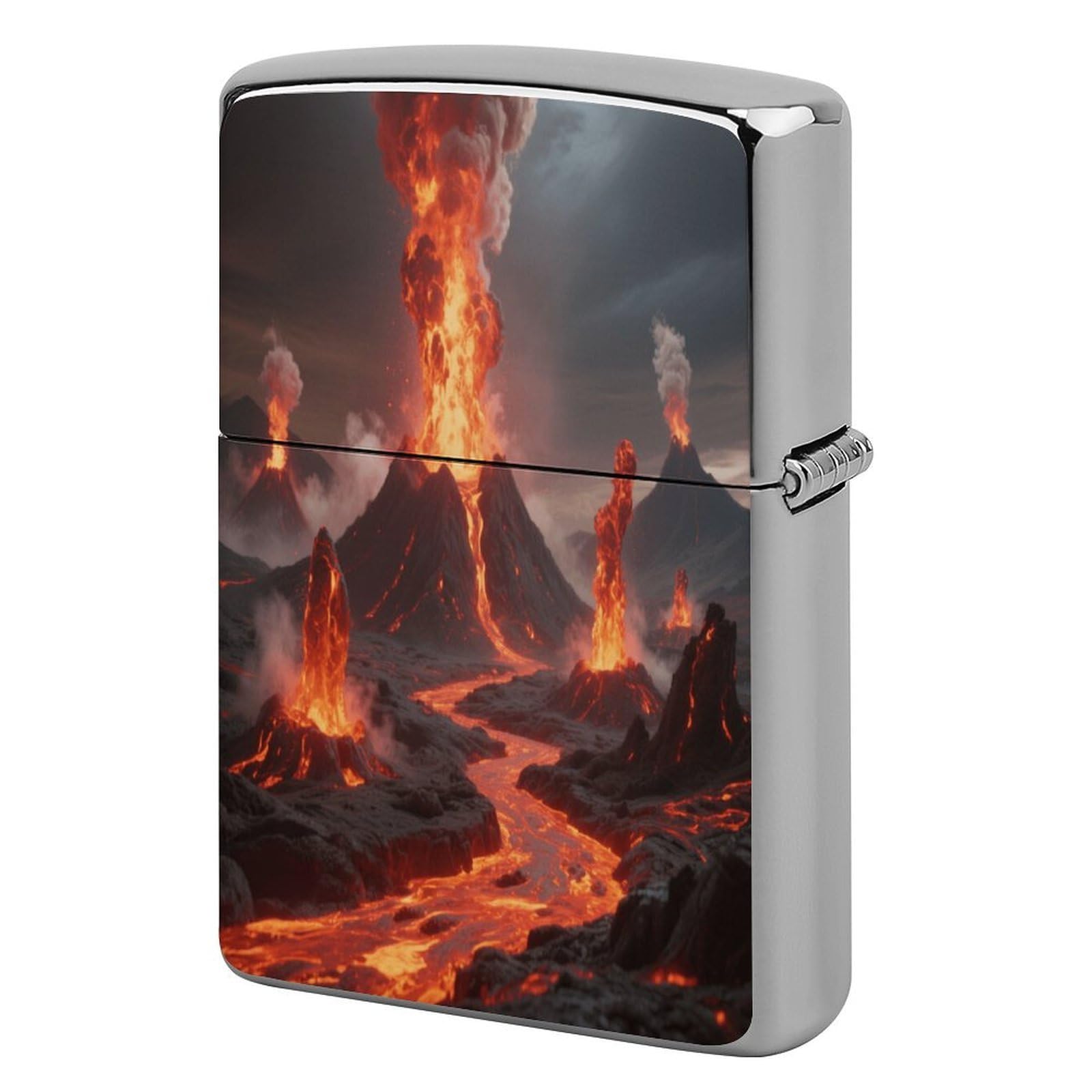 Fekiloot Style Volcanic Plateau Lighter Case Cover Metal Lighter Case