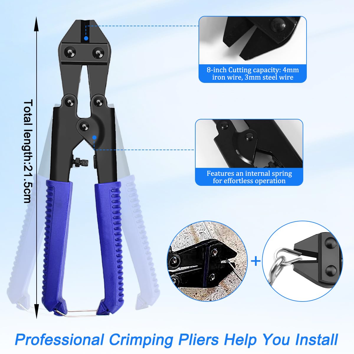 Kit de Cable de Acero Inoxidable 35m 3mm | Cable Acero Plastificado 74 Piezas con Cortador de Cable de Alambre, Tensores y Abrazaderas etc para Crear Tendederos y Vallas con Seguridad