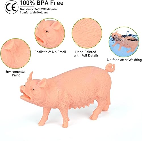 Miniatura 6 de Figuras de animales de granja, juguetes con 10 figuras de animales de plástico realistas y libro de sonido para niños, juguetes educativos de