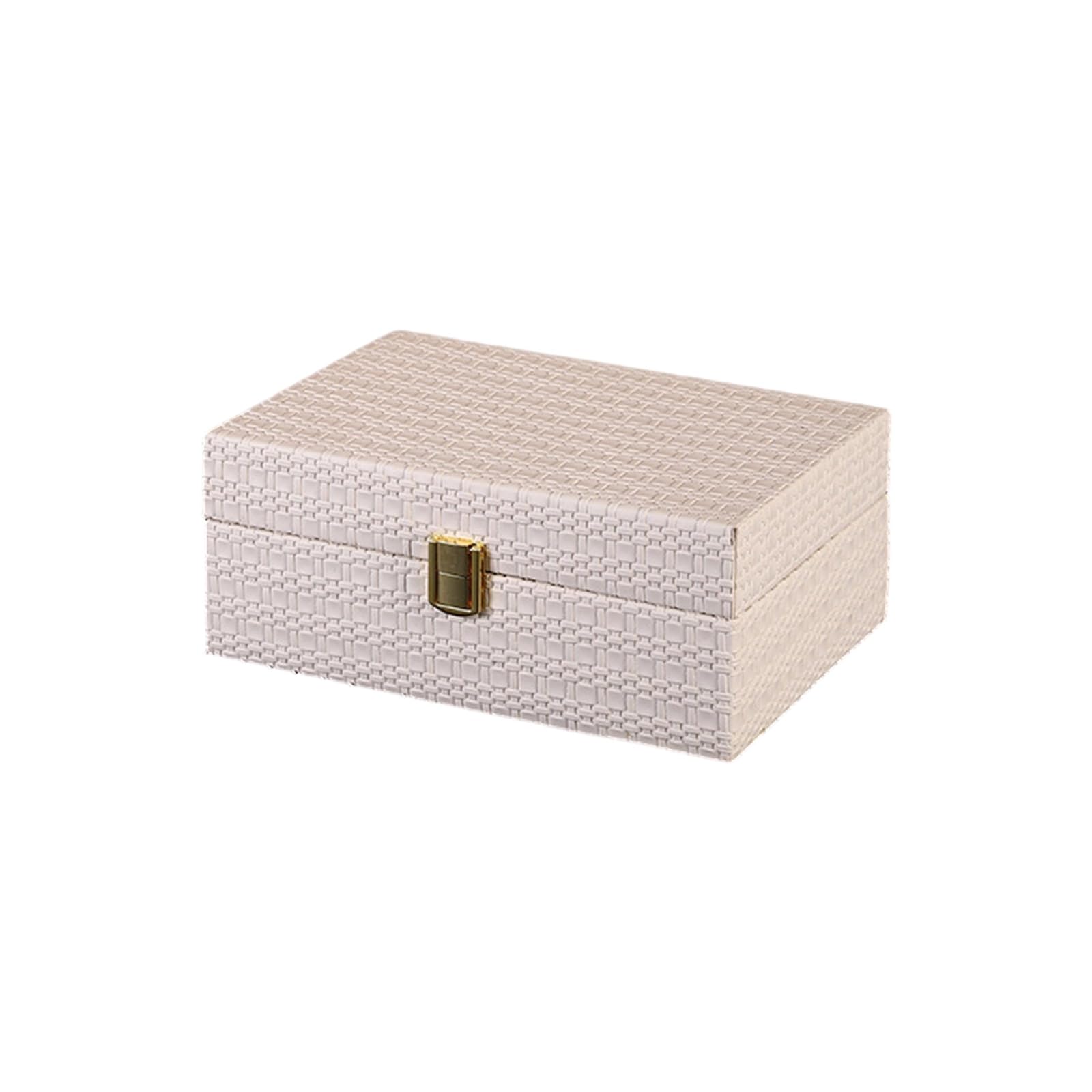 Qusinfc Stylish Handwoven Pattern Storage Organizers Box for Bedroom Closet Entryway Keep Keys Hats Scarves Neatly Stored Entryway Decoration Box