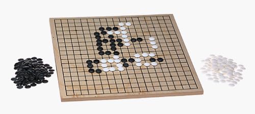 John N. Hansen Go Game with Wood Board, Brown