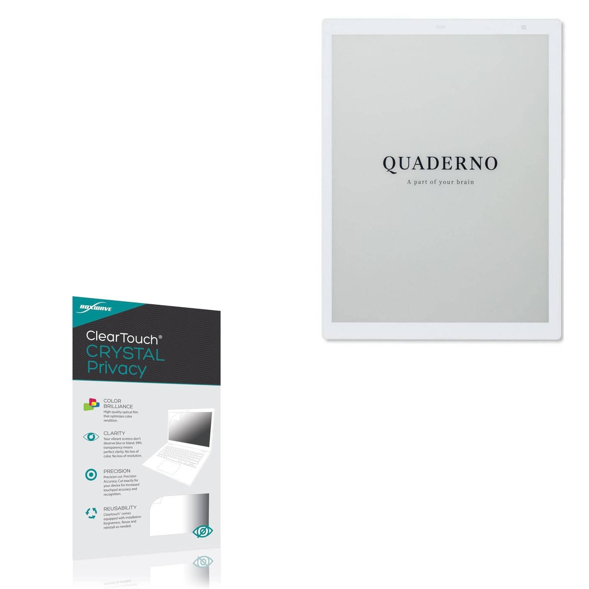 BoxWave Screen Protector Compatible With Fujitsu Quaderno A4 (13.3 in) - ClearTouch Crystal Privacy (2-Pack), Privacy Screen Protector Flexible Film Clear