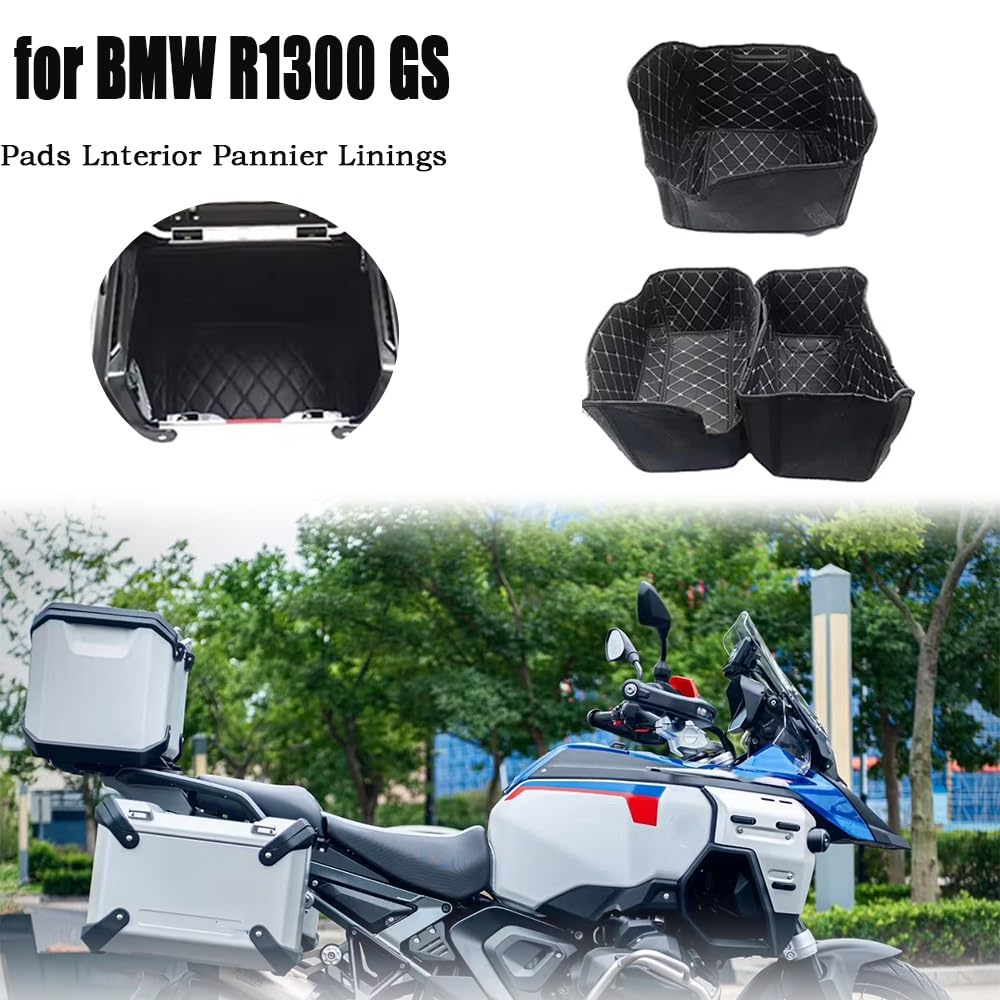 Pasuje do BMW R1300 GS Adventure R1300GS ADV Wewnętrzna podkładka walizki Top Box Podkładki amortyzujące Side Case Lnterior Pannier Linings Mat do Ładowania dla Motocykla(1 SET Silver wire)