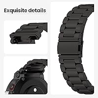 Vista 3 de E ECSEM Bandas compatibles con Amazfit T-Rex 2 Band Men Metal Ajustable Acero Inoxidable Cool Pulsera Accesorios Correa de repuesto para Amazfit