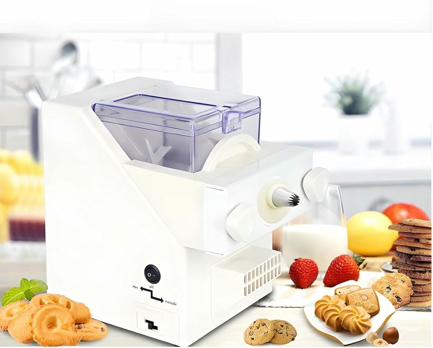 GYKOZY Automatic Cookie Making Machine - 180W Biscuit Maker, 50-60RPM Electric Bake Tool for DIY Baking and Home Kitchen