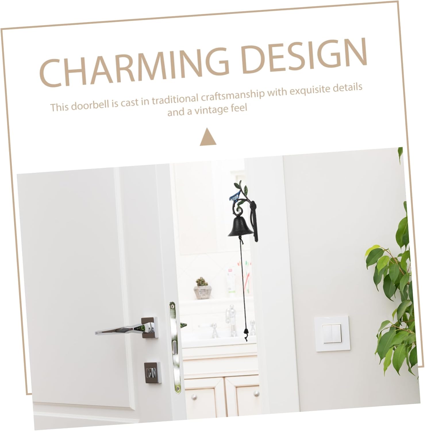 UPKOCH Wrought Iron Vintage Bird Door Bell for Wall Mounting Retro Garden Decor for Home Cabin Porch and Easy to Install Unique Decorative Touch