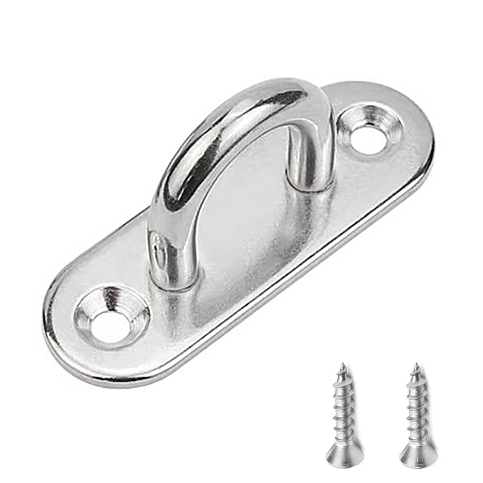 9Tong Marine Hardware Pad Eyes Screws Heavy Duty Eye Plate Stainless Steel Boat Eye Plates Hook SUS316 6mm 6/25 Inch 4pcs