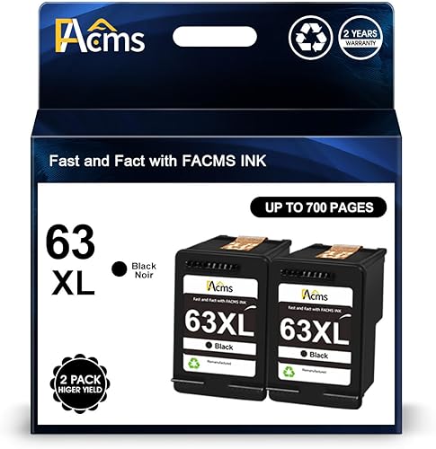 63XL - Cartuchos de tinta negros de repuesto para HP 63 63 XL para impresora HP OfficeJet 3830 5255 Envy 4520 4512 DeskJet 1112 3630 3632 2132 (2
