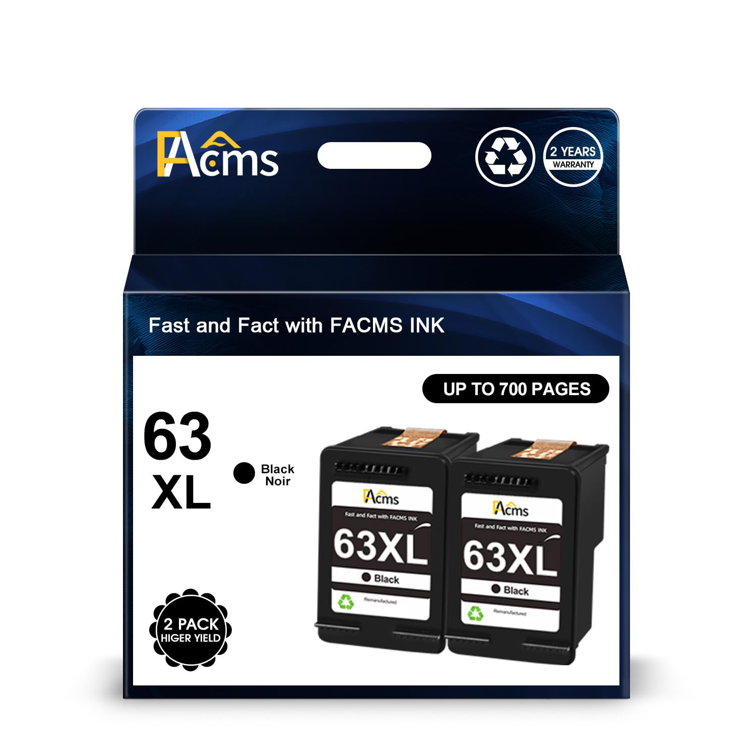 63XL Combo Pack Replacement for HP 63 63xl Black Ink Cartridges High Yield