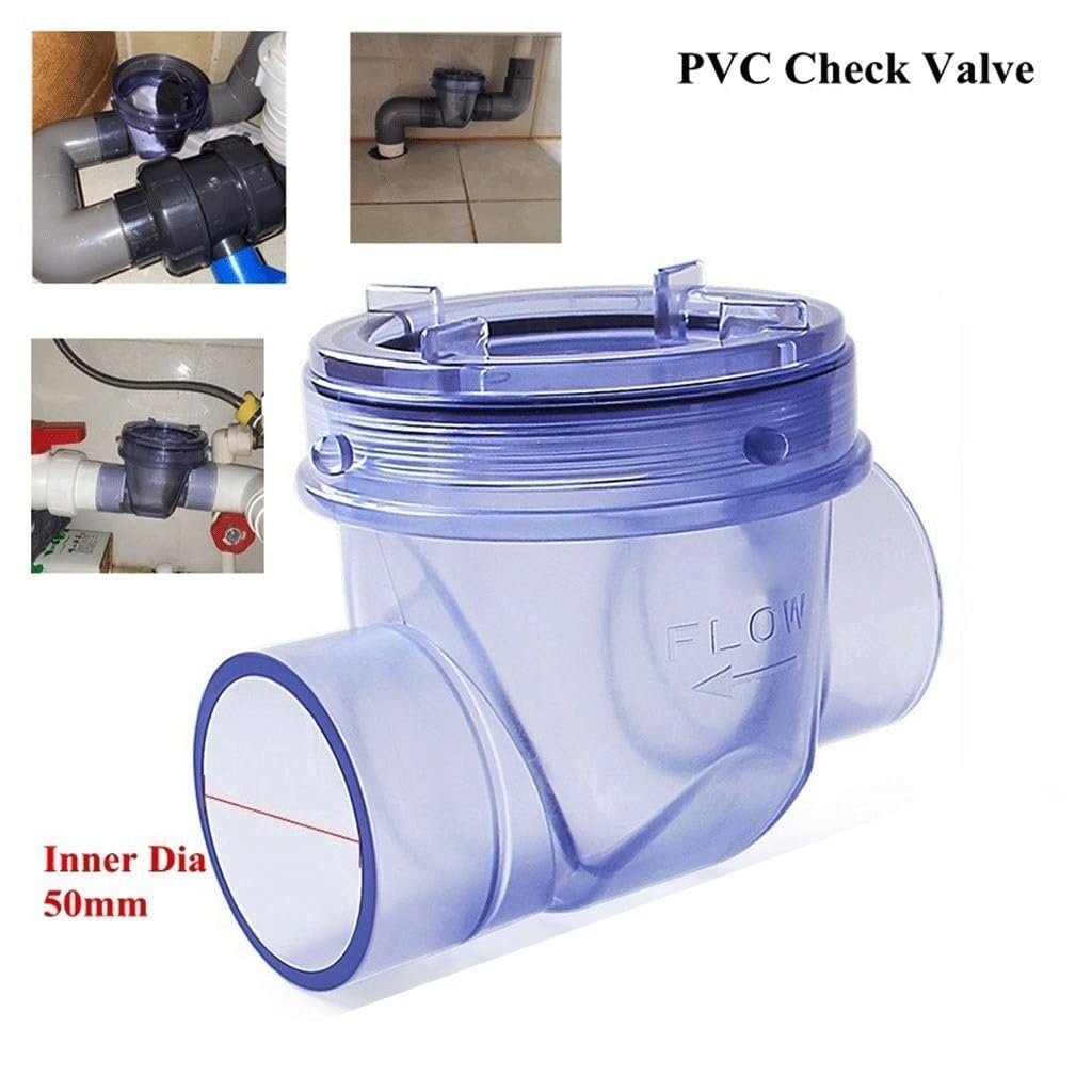 Adapter do zbiornika na wodę Zawór zwrotny PVC 50mm, zawór zwrotny do rur kanalizacyjnych kuchennych, zawór jednokierunkowy, złączki do rur wodnych do nawadniania ogrodu i akwarium
