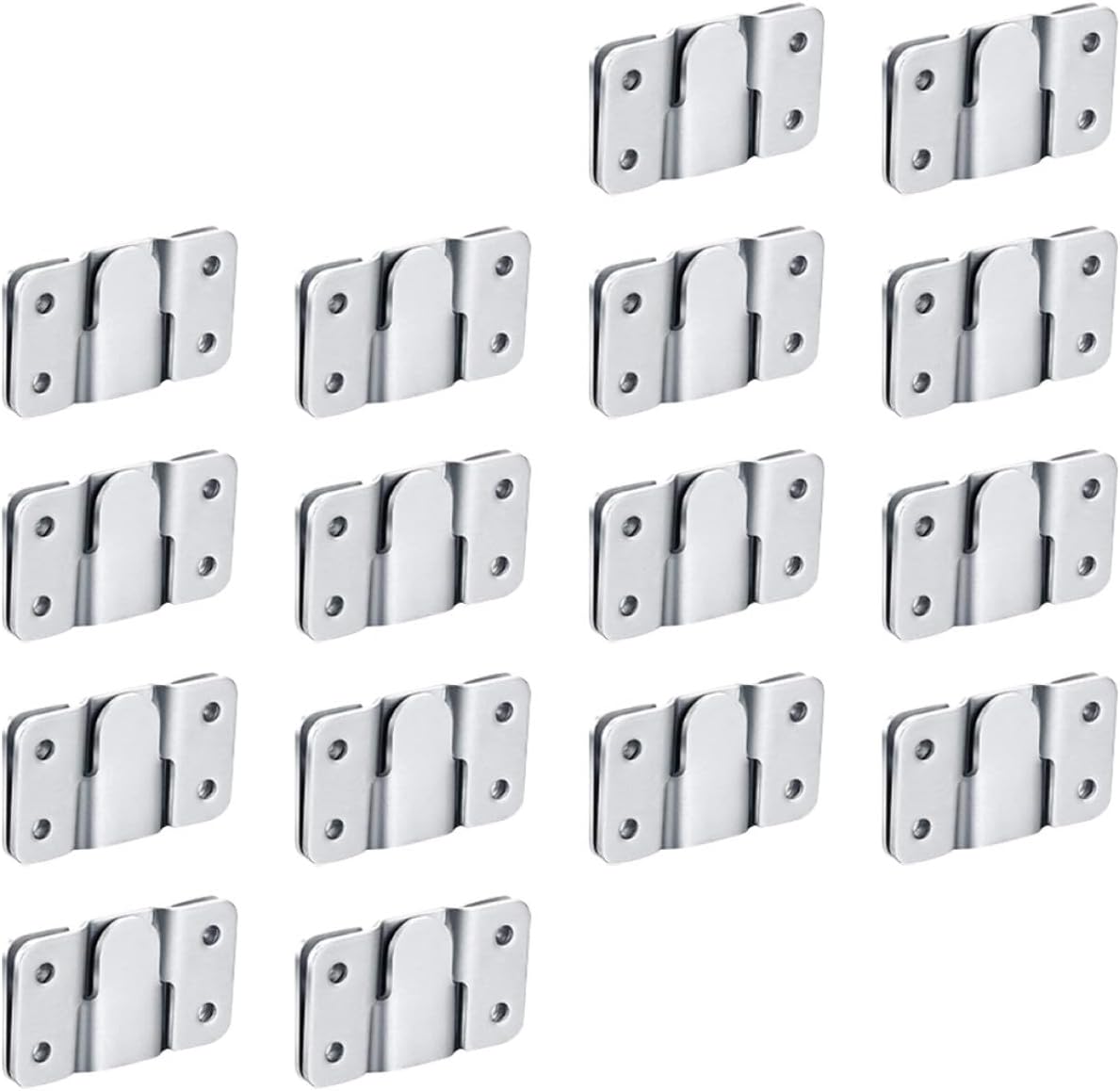 16 Pairs Heavy Duty Stainless Steel Mirror Mount Hooks Interlocking Picture Frame Hangers for Wall Art and Bed Frame Hanging