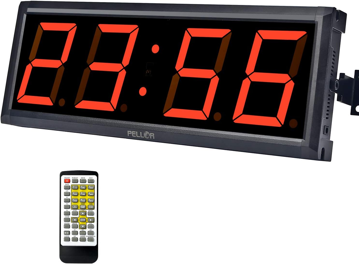 PELLOR Fitness Training Timer Remote Control Gym Indoor Interval Timer Clock for TABATA, EMOM, MMA (4" Digits height)