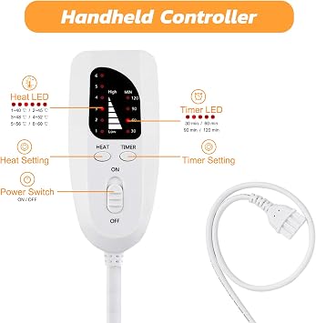 Heating Pad, Electric Heating Pad for Dry & Moist Heat, Electric Heat Pad with Multiple Temp & Timer Settings, Auto Off.Machine Washable (Silver Gray, 24‘’×12‘’)