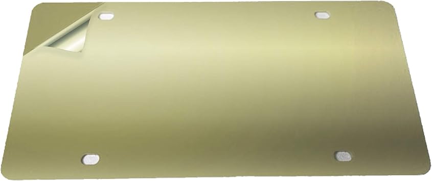 Blank License Plate Laser Cut Bronze Acrylic Mirror 12" x 6" Novelty Gifts Souvenirs Auto Events Brand Imaging for DIY Crafts Automotive Accessory Retailers Car Dealerships by Marketing Holders