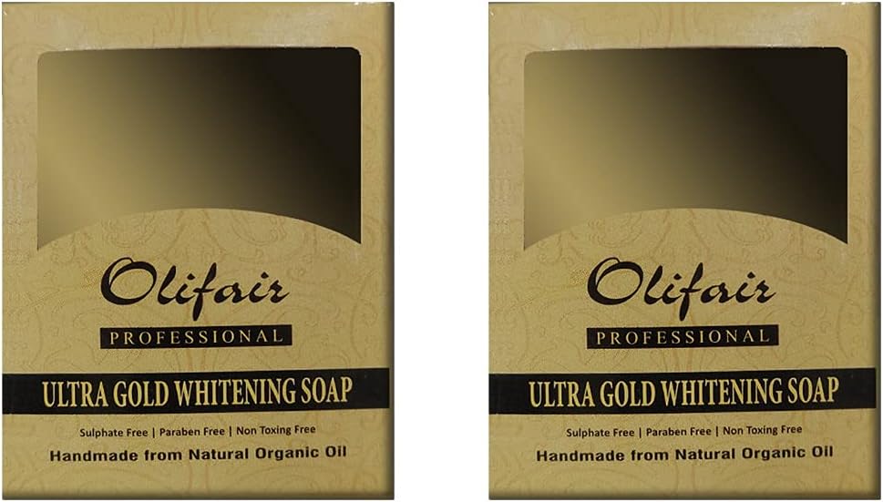 Olifair Ultra Gold Whitening Soap for Men and Women,Handmade with Natural Organic Oil, 200g (Pack of 2)