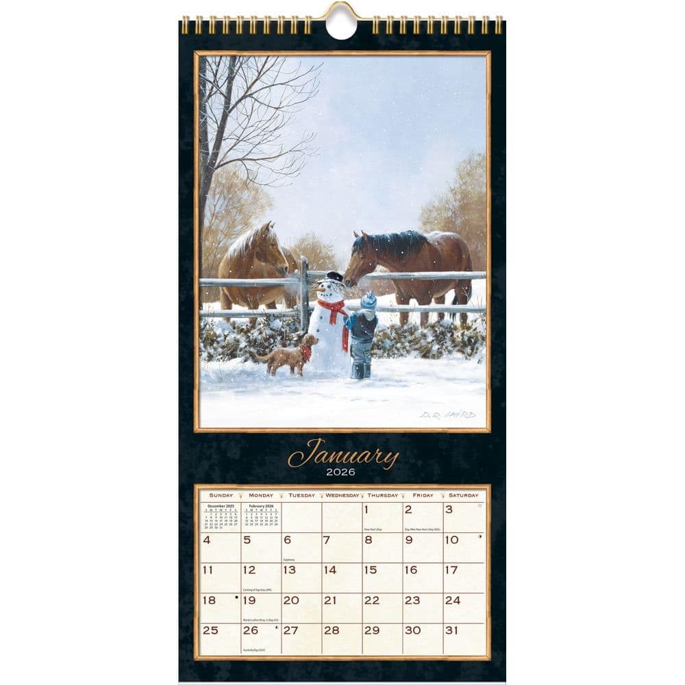 Lang, Treasured Times Vertikaler Wandkalender 2026, 20,3 x 40,8 cm, 12-Monatskalender mit gehefteter Bindung