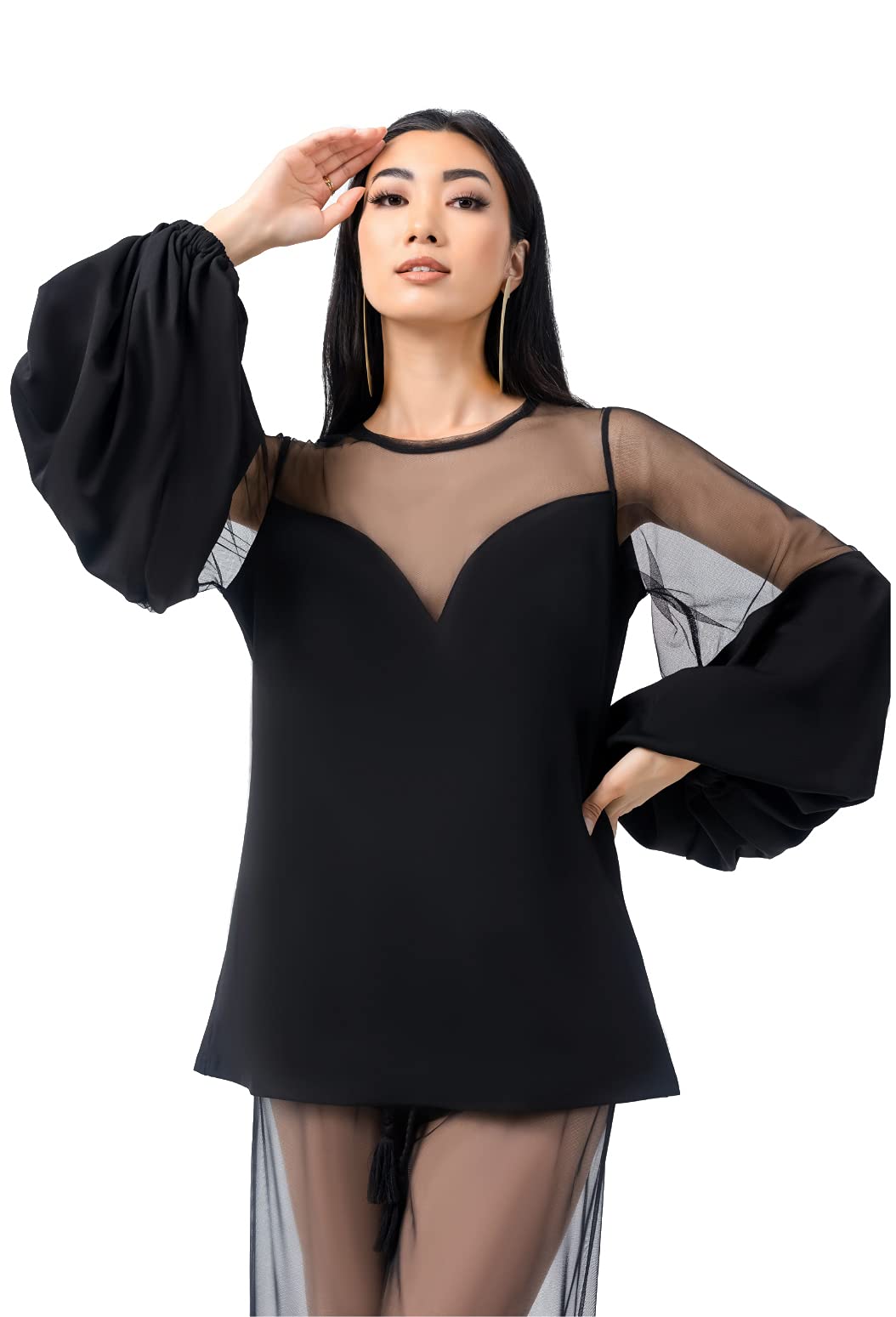 PantoraWomen's Tina Sheer Contrast Top