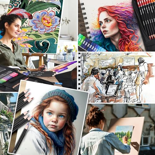 Image of Soucolor 72-Colors Colored Pencils Set,Soft Core for Adult Coloring Books | Blending Shading Drawing Kit, Non-Toxic Artist Pencils with Zippered Case, Art Supplies Gift for Adults Kids Students
