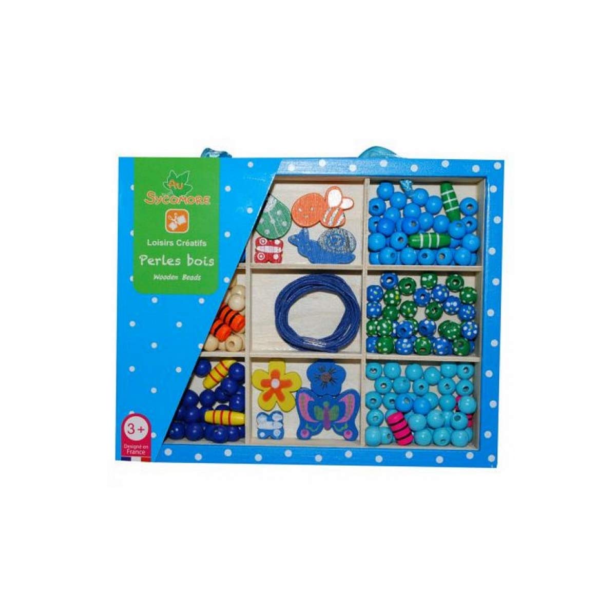 Coffret de perles en bois Licorne (170 perles) Sycomore - Dröm