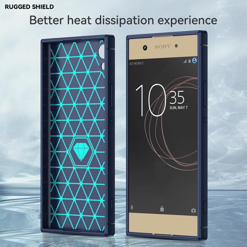 Image of Hybrid Carbon Fiber Back Case for Sony Xperia XA1 (Blue)