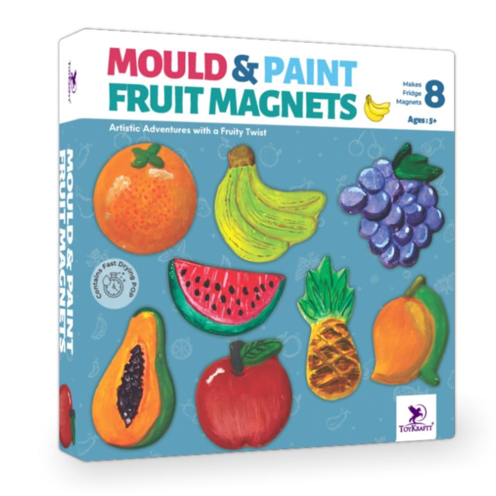 TOYKRAFTT Art and Craft Kit for Kids 5 to 9 Year Olds, Fridge Magnet Making Kit, Gift for Girls Boys 5 to 12 Years, DIY Toys - Mould and Paint Fruit Magnets (B0061GTZ44) Amazon Price History, Amazon Price Tracker