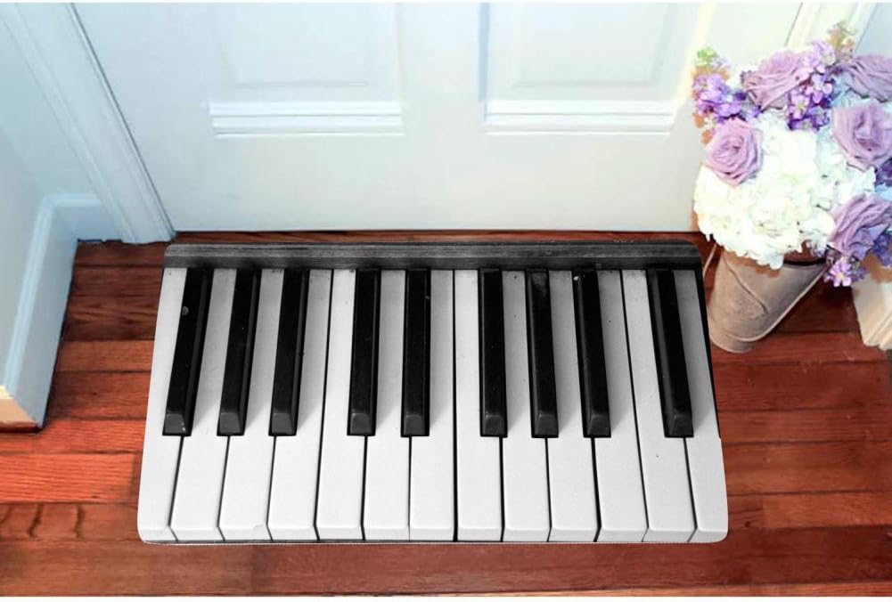 Upright Piano Keyboard Key Square Doormat Non Slip Entrance Door Mat Toilet Floor Mats Bath Rugs 15.7" X 23.5"-Indoor Outdoor-3D Design Carpet