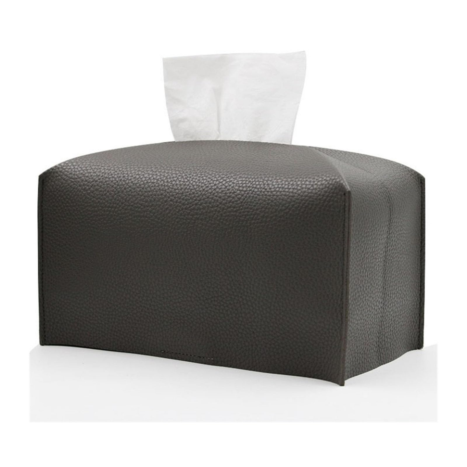 BBTISG PU Leather Square Tissue Box Holder, Napkins Storage for Dining, Room, Bathroom Office (Black)