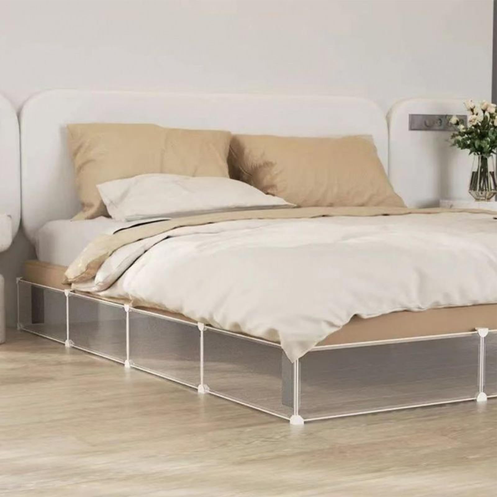 Protector para Mascotas Debajo De La Cama - Tablero De Barrera Ajustable Y Transparente - Bloqueadores Bajo Cama,para Gatos Perros Hogar Muebles Sofá Sillón Sala De Estar Dormitorio Esquina