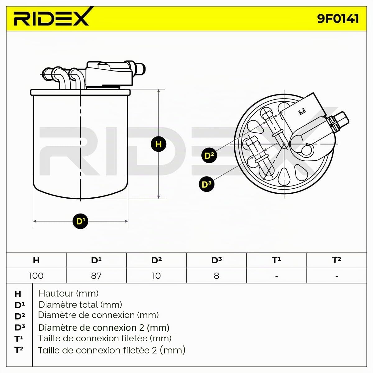 RIDEX 9F0141 Filtre à carburant Compatible avec MERCEDES-BENZ Classe C Berline W204 Diesel