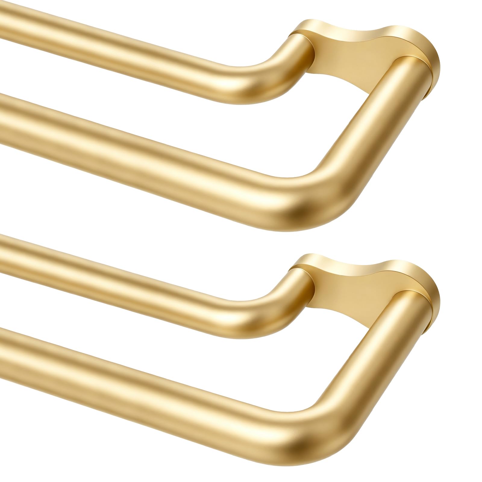 KAMANINA 2 Pack Double Curtain Rod 32 to 86 Inch, Gold Blackout Drapery Rod