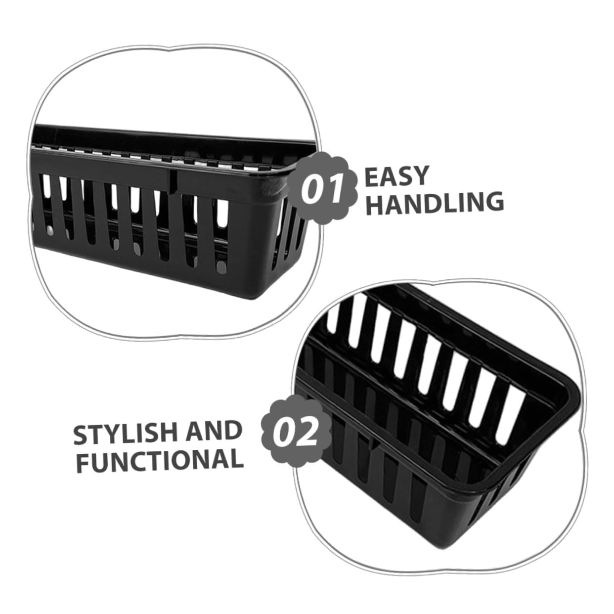 SOIMISS Organizador de Lápices Rectangular de Pp Negro, 12 Piezas