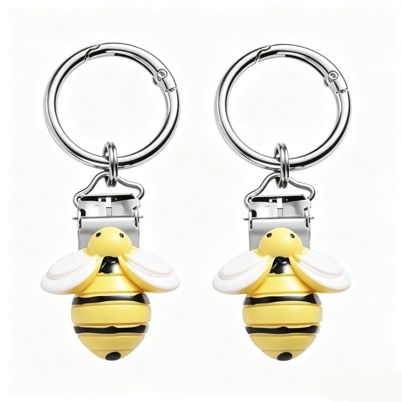 2 Pcs Hat Clips for Travel On Bag,Portable Cute Bee Design Sun Hat Holder Clip,Handbags Retainer Clips Accessory,Windproof Cap Carry Clip,for Backpack Handbag Wallets Travel Luggage Accessories