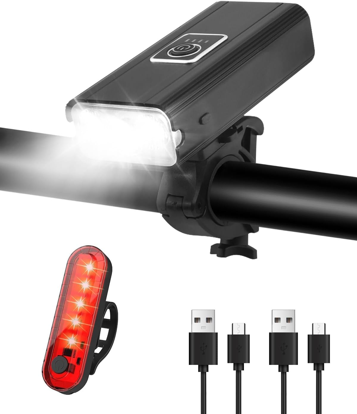 Bike Lights Front and Back 6 Modes Upgrade 3000 Lumens Power Bank